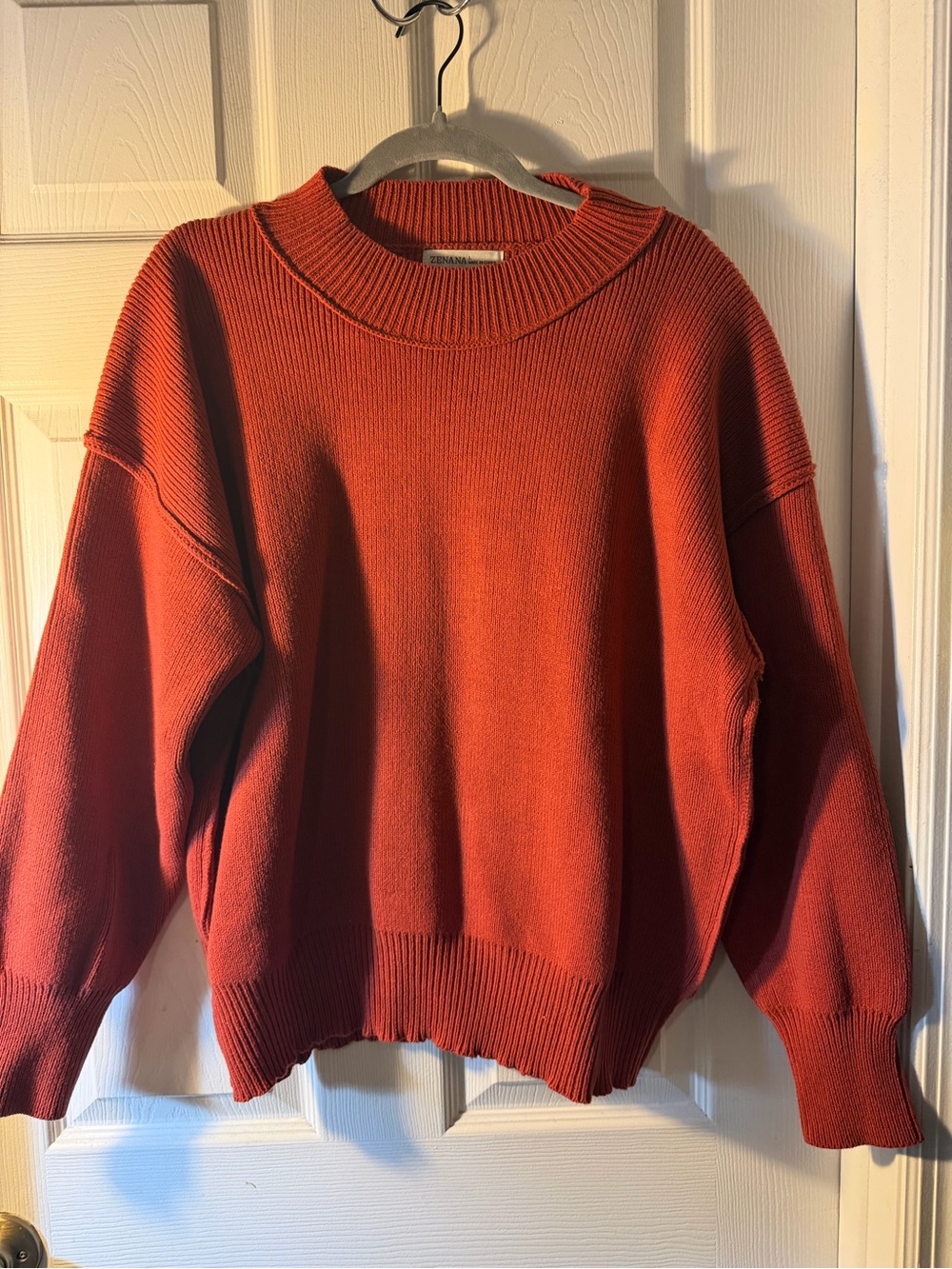 Zenana Women's Cozy Crewneck Sweater - Rust Orange